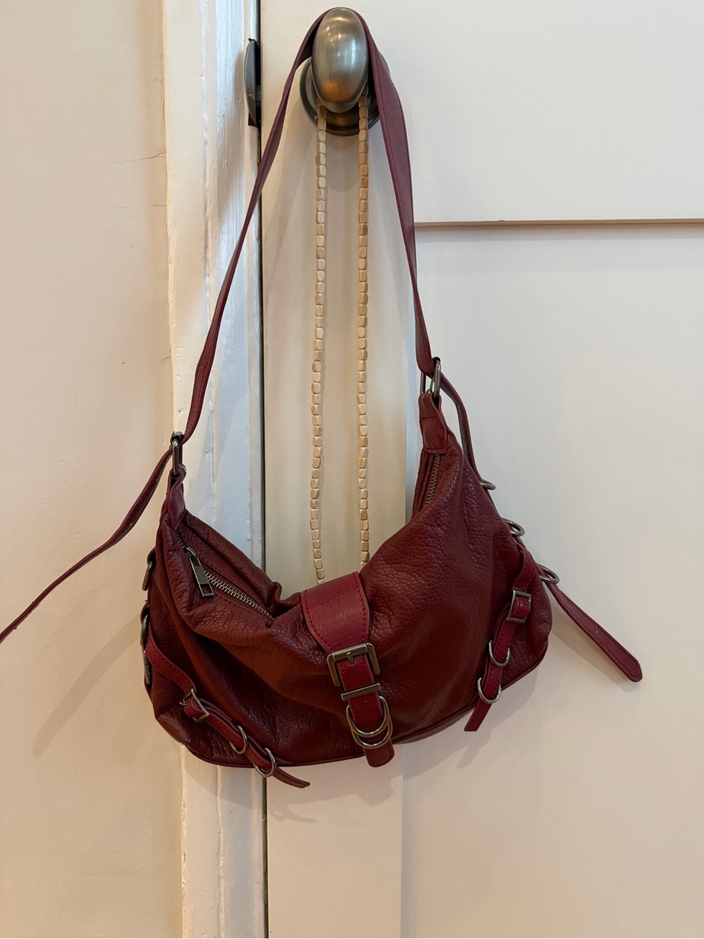 Urban Outfitters Burgundy Leather Shoulder Bag